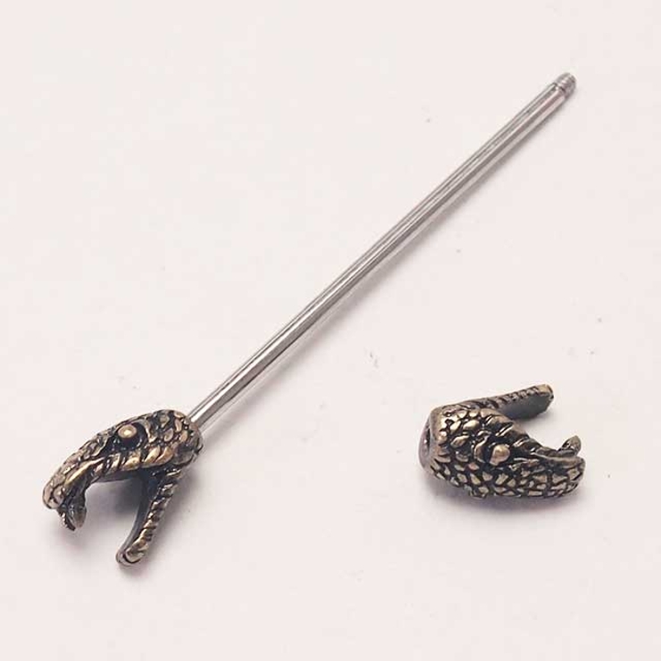 ボディピアス スネークヘッド インダストリアルストレートバーベル | ピアス専門店HOMESLICEPRODUCTIONS | 詳細画像8 