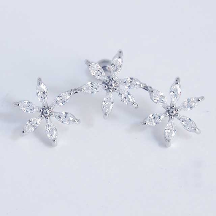 ボディピアス 3マーキーズ CZフラワージュエル | ピアス専門店HOMESLICEPRODUCTIONS | 詳細画像4 