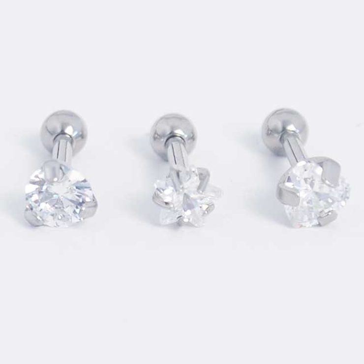 CZジュエル ラウンド ハート | ピアス専門店HOMESLICEPRODUCTIONS | 詳細画像3 