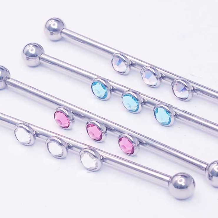 ボディピアス インダストリアル トリプルラウンドジェム | ピアス専門店HOMESLICEPRODUCTIONS | 詳細画像5 