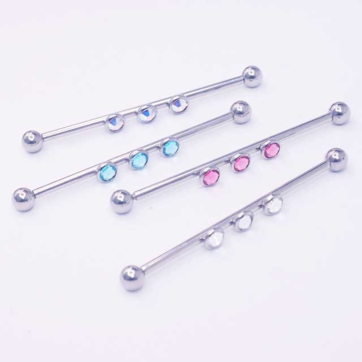 ボディピアス インダストリアル トリプルラウンドジェム | ピアス専門店HOMESLICEPRODUCTIONS | 詳細画像6 