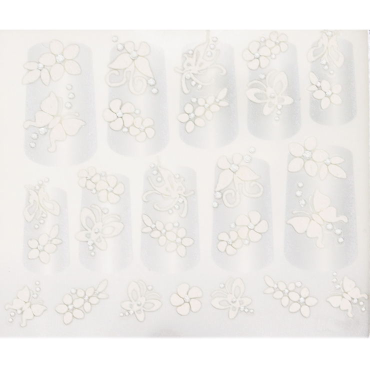 ネイルシール フラワー バタフライ ホワイト ポイント消化 消費 | ピアス専門店HOMESLICEPRODUCTIONS | 詳細画像1 