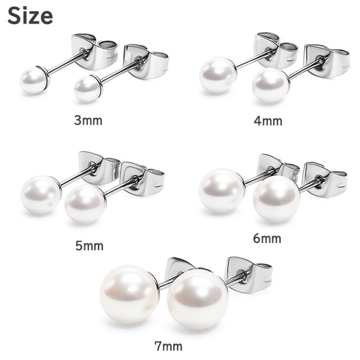 サージカルステンレス ピアス パール レディース シンプル 1ペア | ピアス専門店HOMESLICEPRODUCTIONS | 詳細画像2 