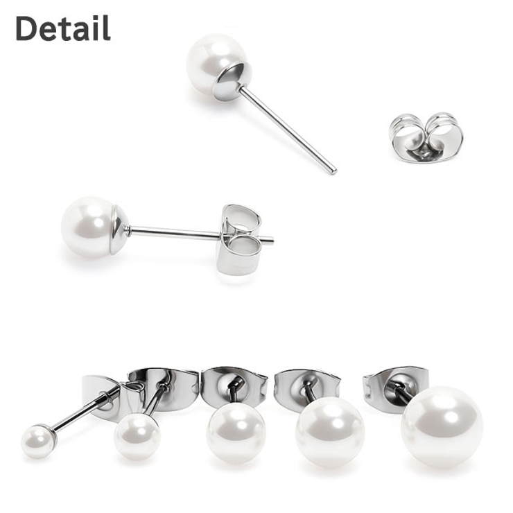 サージカルステンレス ピアス パール レディース シンプル 1ペア | ピアス専門店HOMESLICEPRODUCTIONS | 詳細画像3 