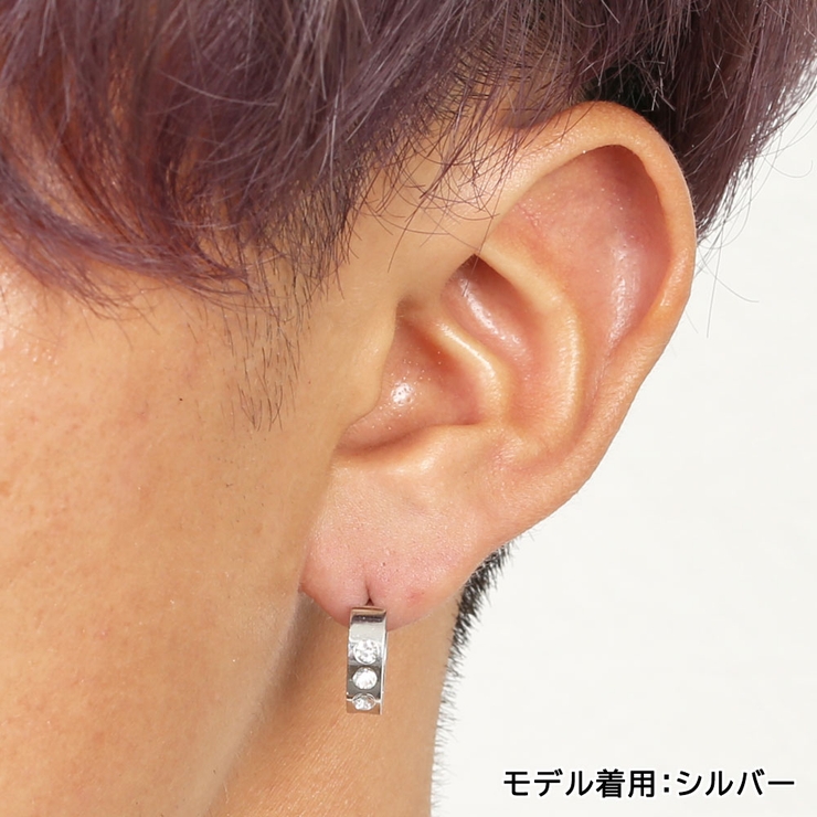 ピアス トリプルCZ フープピアス | ピアス専門店HOMESLICEPRODUCTIONS | 詳細画像4 