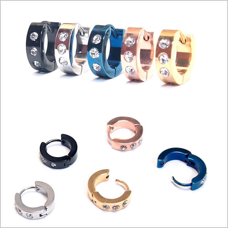 ピアス トリプルCZ フープピアス | ピアス専門店HOMESLICEPRODUCTIONS | 詳細画像3 