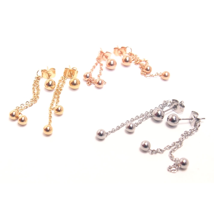 ピアス ダブルチェーン ボールピアス | ピアス専門店HOMESLICEPRODUCTIONS | 詳細画像2 