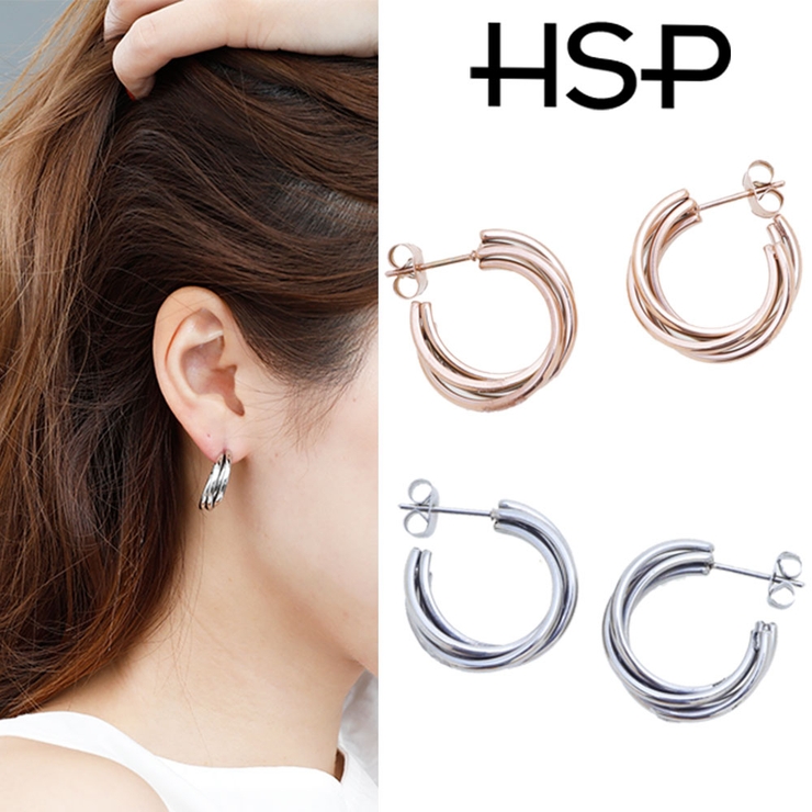 ツイストフープ ステンレスピアス （1ペア） | ピアス専門店HOMESLICEPRODUCTIONS | 詳細画像1 