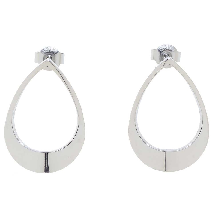 シルバー | ティアドロップフレーム ステンレスピアス （1ペア） | ピアス専門店HOMESLICEPRODUCTIONS