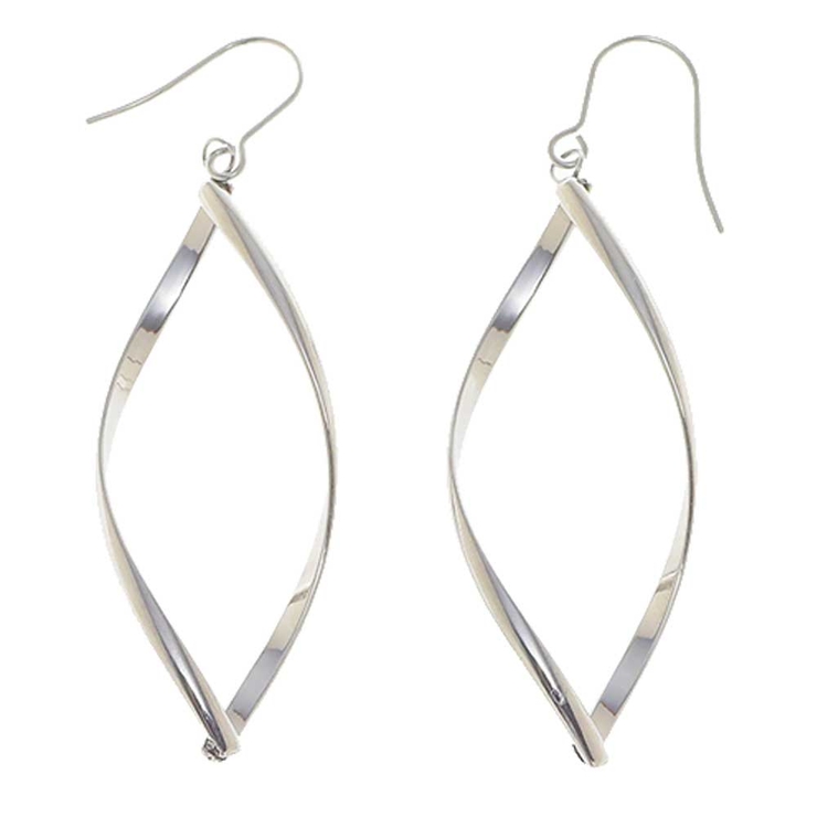シルバー | リーフモチーフ シャープフレーム ステンレスピアス （1ペア） | ピアス専門店HOMESLICEPRODUCTIONS