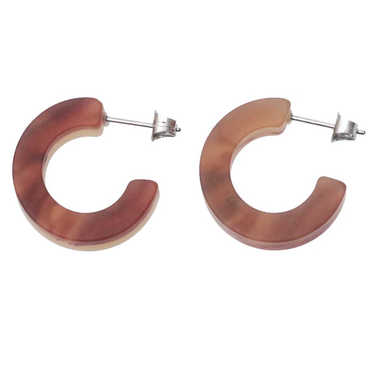 ダークブラウン | ピアス サージカルステンレス アクリルフープ(小) | ピアス専門店HOMESLICEPRODUCTIONS