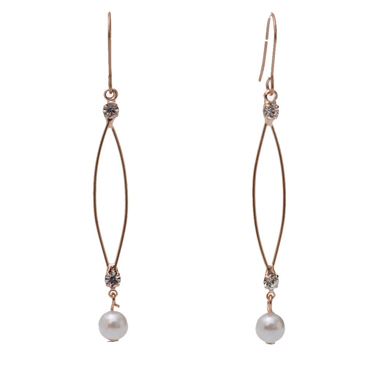 ピンクゴールド | ピアス サージカルステンレス リーフフレーム×フェイクパール | ピアス専門店HOMESLICEPRODUCTIONS