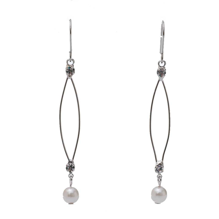 シルバー | ピアス サージカルステンレス リーフフレーム×フェイクパール | ピアス専門店HOMESLICEPRODUCTIONS