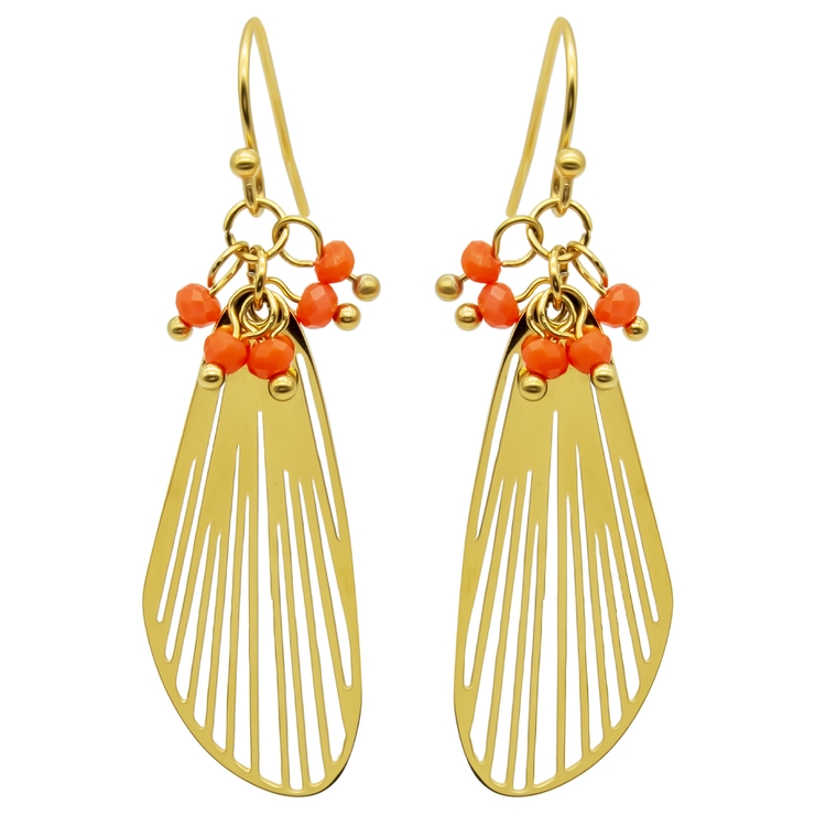 レッド | フックピアス サージカルステンレス 羽 | ピアス専門店HOMESLICEPRODUCTIONS