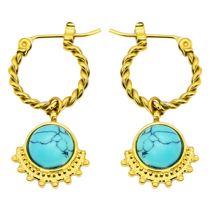 ターコイズブルー | ピアス サージカルステンレス ツイスト | ピアス専門店HOMESLICEPRODUCTIONS