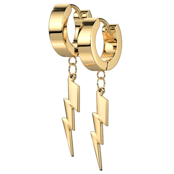 ゴールド | フープピアス サージカルステンレス チャーム付 | ピアス専門店HOMESLICEPRODUCTIONS