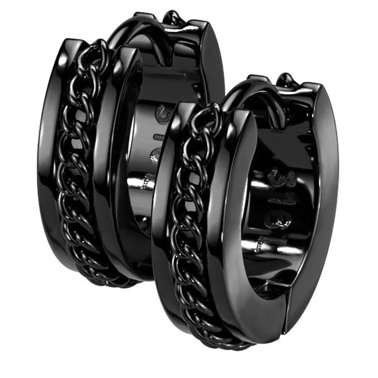 ブラック | フープピアス サージカルステンレス 18G | ピアス専門店HOMESLICEPRODUCTIONS