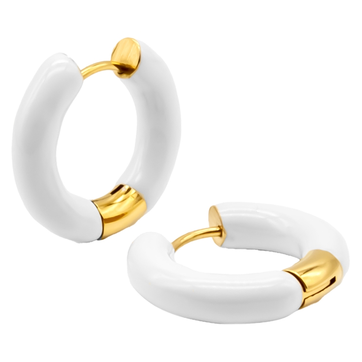 ホワイト | フープピアス フレンチ ドリップ | ピアス専門店HOMESLICEPRODUCTIONS