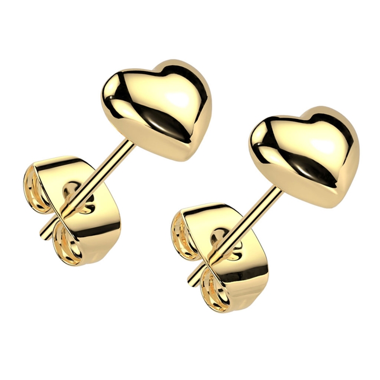 ゴールド | ピアス サージカルステンレス 3Dハート | ピアス専門店HOMESLICEPRODUCTIONS