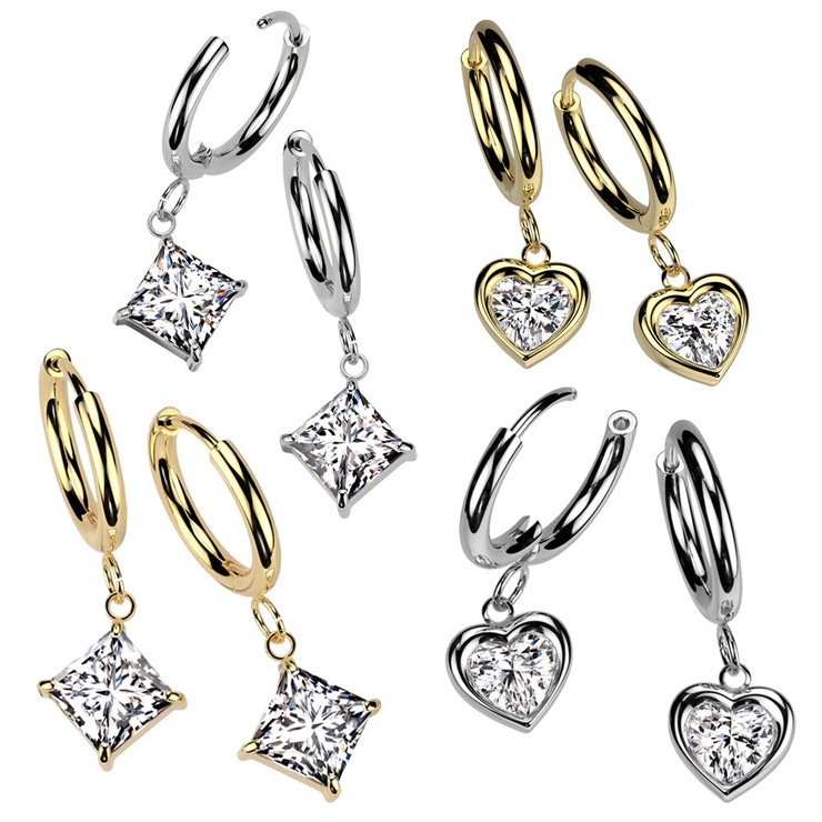 フープピアス サージカルステンレス ジュエル | ピアス専門店HOMESLICEPRODUCTIONS | 詳細画像1 