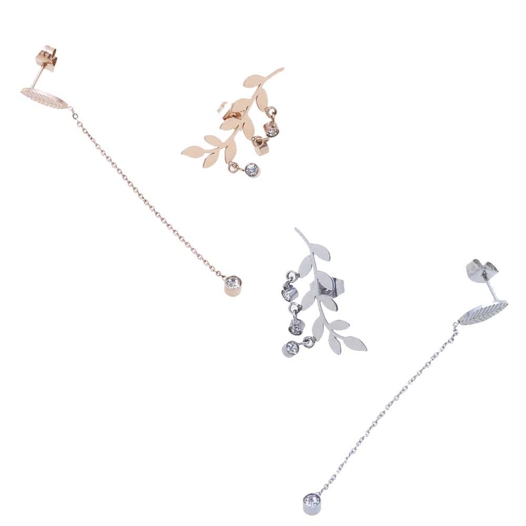 ジュエル＆リーフ フープ ステンレス ピアス（1ペア） | ピアス専門店HOMESLICEPRODUCTIONS | 詳細画像2 