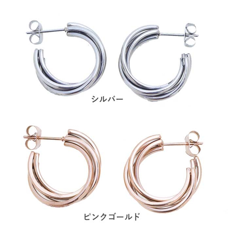 ツイストフープ ステンレスピアス （1ペア） | ピアス専門店HOMESLICEPRODUCTIONS | 詳細画像3 