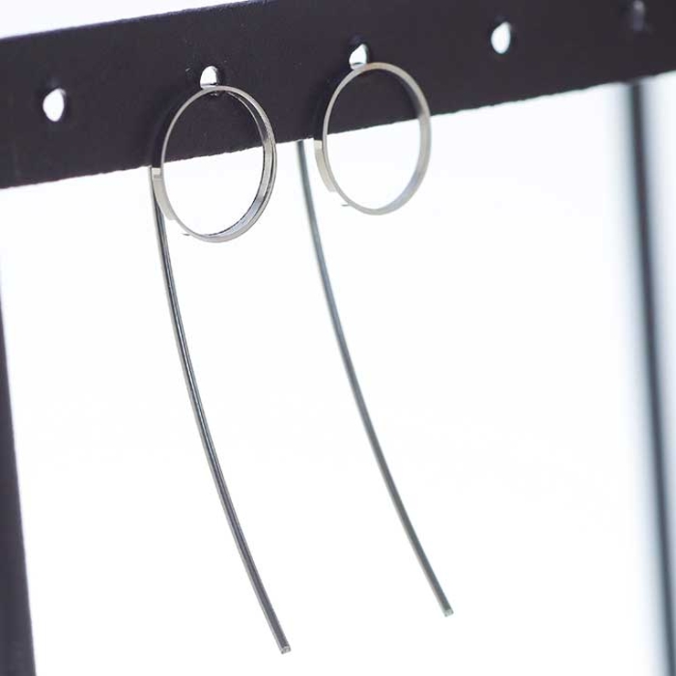 ラウンド＆トライアングル ロングスティック ステンレスピアス （1ペア） | ピアス専門店HOMESLICEPRODUCTIONS | 詳細画像5 