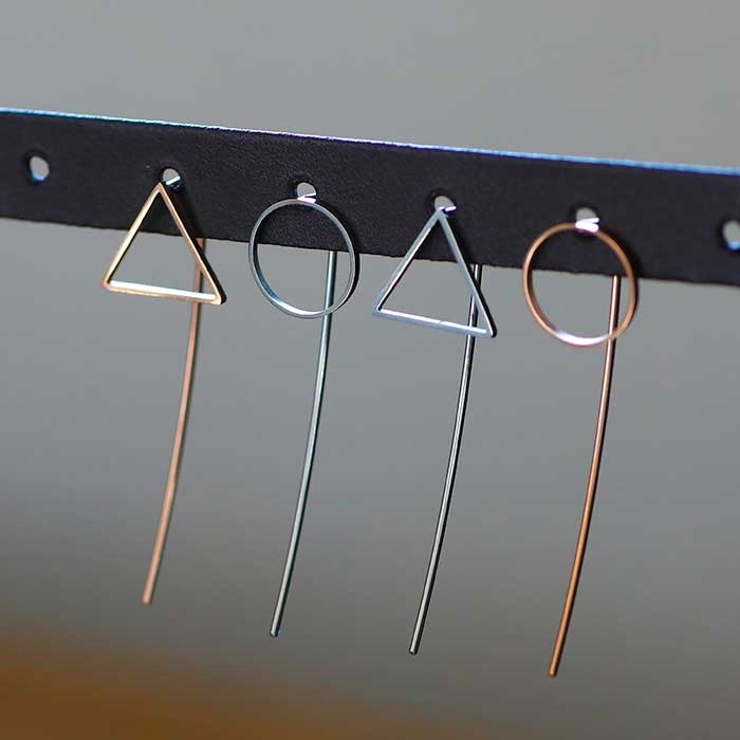 ラウンド＆トライアングル ロングスティック ステンレスピアス （1ペア） | ピアス専門店HOMESLICEPRODUCTIONS | 詳細画像9 
