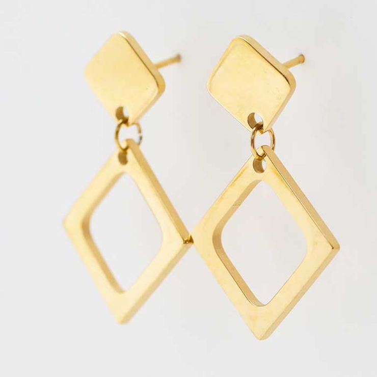 ダイヤプレート＆フレーム ステンレスピアス （1ペア） | ピアス専門店HOMESLICEPRODUCTIONS | 詳細画像6 