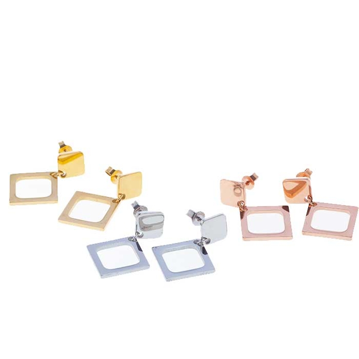 ダイヤプレート＆フレーム ステンレスピアス （1ペア） | ピアス専門店HOMESLICEPRODUCTIONS | 詳細画像7 