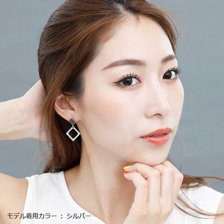 ダイヤプレート＆フレーム ステンレスピアス （1ペア） | ピアス専門店HOMESLICEPRODUCTIONS | 詳細画像11 