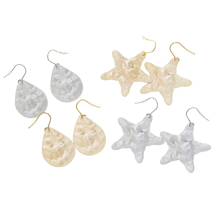 ティアドロップ＆スタープレート ステンレスピアス （1ペア） | ピアス専門店HOMESLICEPRODUCTIONS | 詳細画像2 