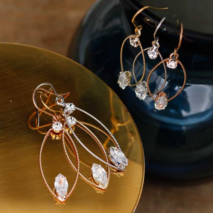 ピアス サージカルステンレス リーフフレーム＆ビジュー | ピアス専門店HOMESLICEPRODUCTIONS | 詳細画像6 