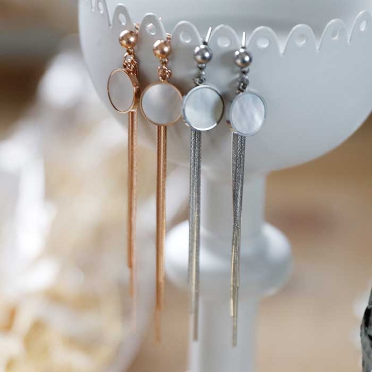 ピアス サージカルステンレス シェルプレート×スネークロングチェーン | ピアス専門店HOMESLICEPRODUCTIONS | 詳細画像6 