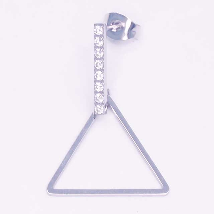 ピアス サージカルステンレス パヴェレクタングルバーonトライアングルダングル | ピアス専門店HOMESLICEPRODUCTIONS | 詳細画像3 