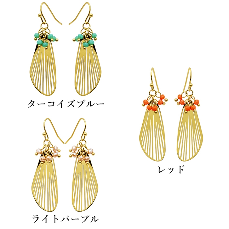 フックピアス サージカルステンレス 羽 | ピアス専門店HOMESLICEPRODUCTIONS | 詳細画像4 