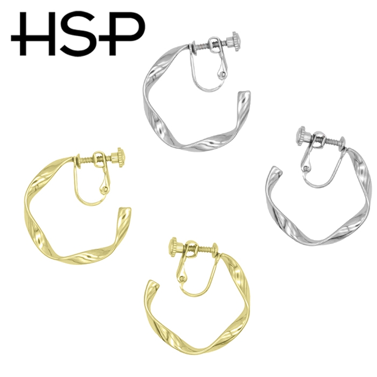 イヤリング サージカルステンレス ツイストサークル | ピアス専門店HOMESLICEPRODUCTIONS | 詳細画像1 