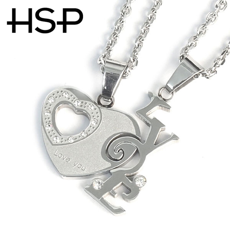 316Lサージカルステンレス ハート＆LOVE プレートネックレス | ピアス専門店HOMESLICEPRODUCTIONS | 詳細画像2 