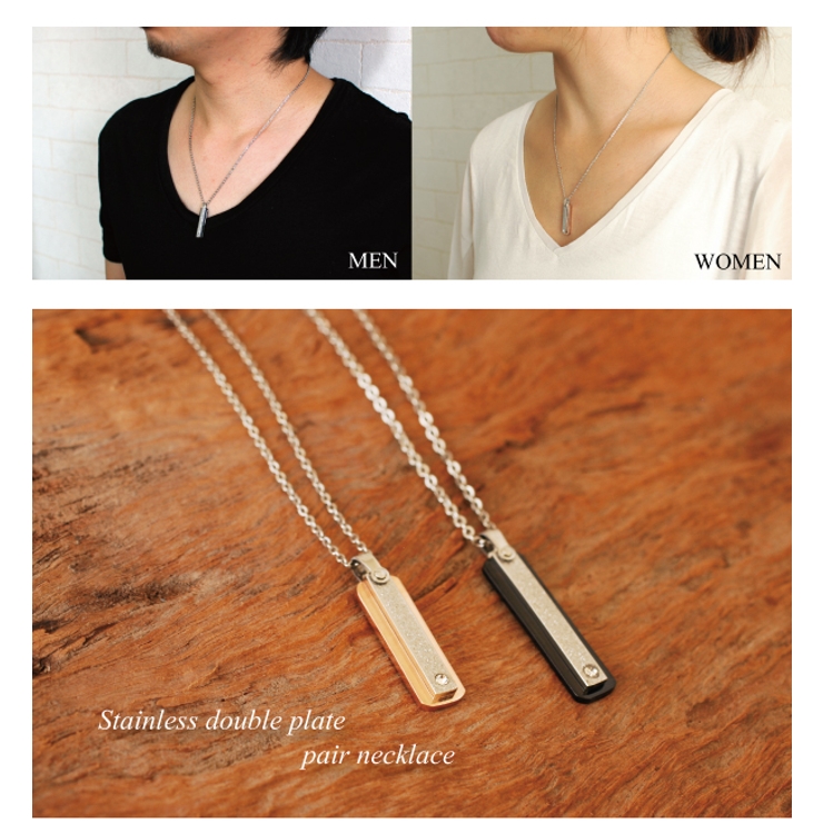 316Lサージカルステンレス ダブルプレートネックレス ペア | ピアス専門店HOMESLICEPRODUCTIONS | 詳細画像4 