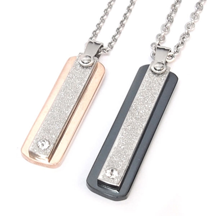 316Lサージカルステンレス ダブルプレートネックレス ペア | ピアス専門店HOMESLICEPRODUCTIONS | 詳細画像1 