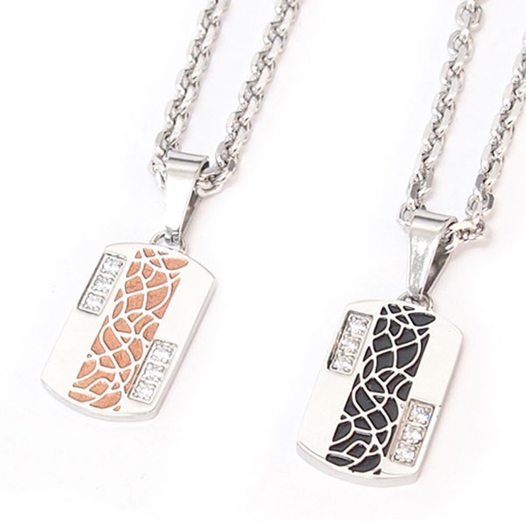 316Lサージカルステンレス 6ジュエルデザインプレートネックレス ペア | ピアス専門店HOMESLICEPRODUCTIONS | 詳細画像1 