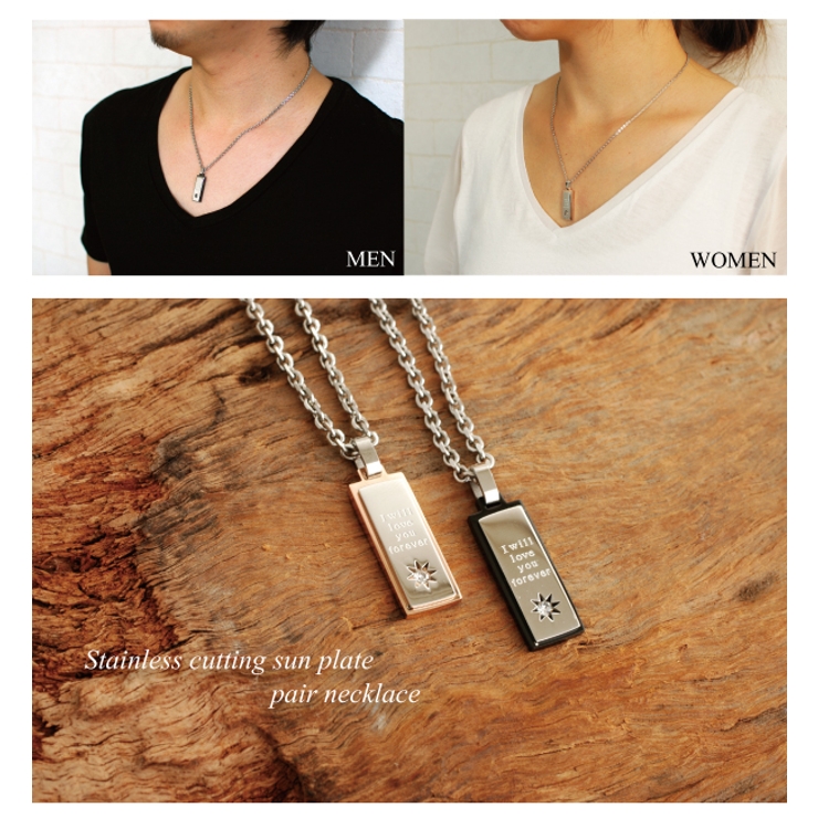 316Lサージカルステンレス カッティングサンプレートネックレス ペア | ピアス専門店HOMESLICEPRODUCTIONS | 詳細画像4 
