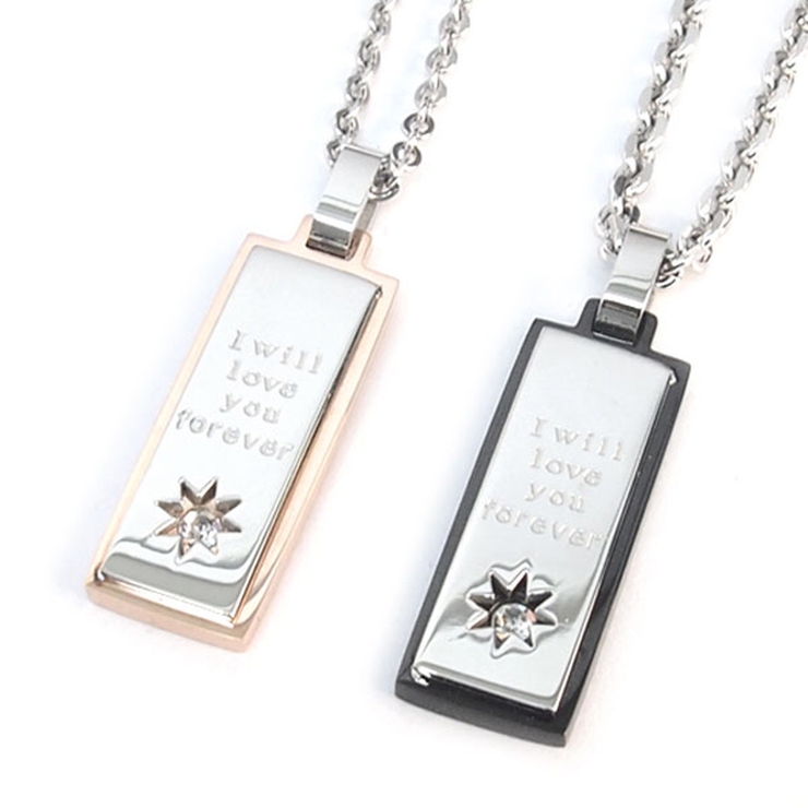 316Lサージカルステンレス カッティングサンプレートネックレス ペア | ピアス専門店HOMESLICEPRODUCTIONS | 詳細画像1 