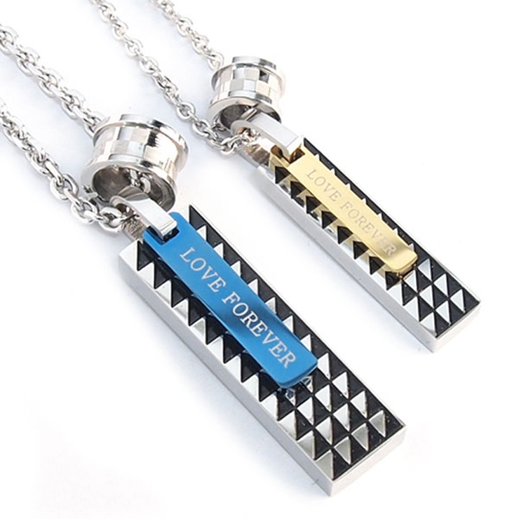 316Lサージカルステンレス チェッカー リング＆プレートネックレス | ピアス専門店HOMESLICEPRODUCTIONS | 詳細画像1 