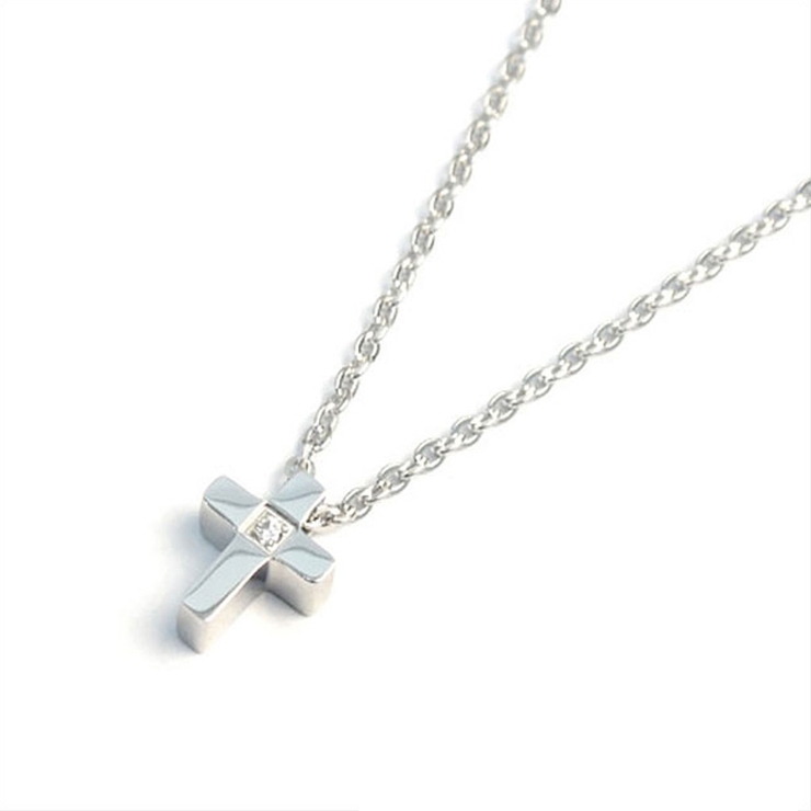 316L サージカルステンレス ネックレス ミニクロス ジュエル | ピアス専門店HOMESLICEPRODUCTIONS | 詳細画像1 