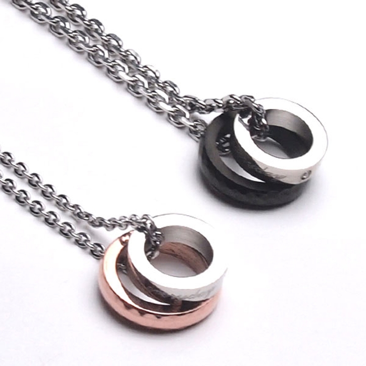 316Lサージカルステンレス 多面＆メッセージリングネックレス ペア | ピアス専門店HOMESLICEPRODUCTIONS | 詳細画像1 