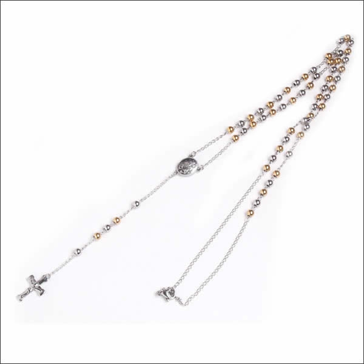 316Lサージカルステンレス マリアメダイ×キリスト十字 ロザリオネックレス | ピアス専門店HOMESLICEPRODUCTIONS | 詳細画像4 