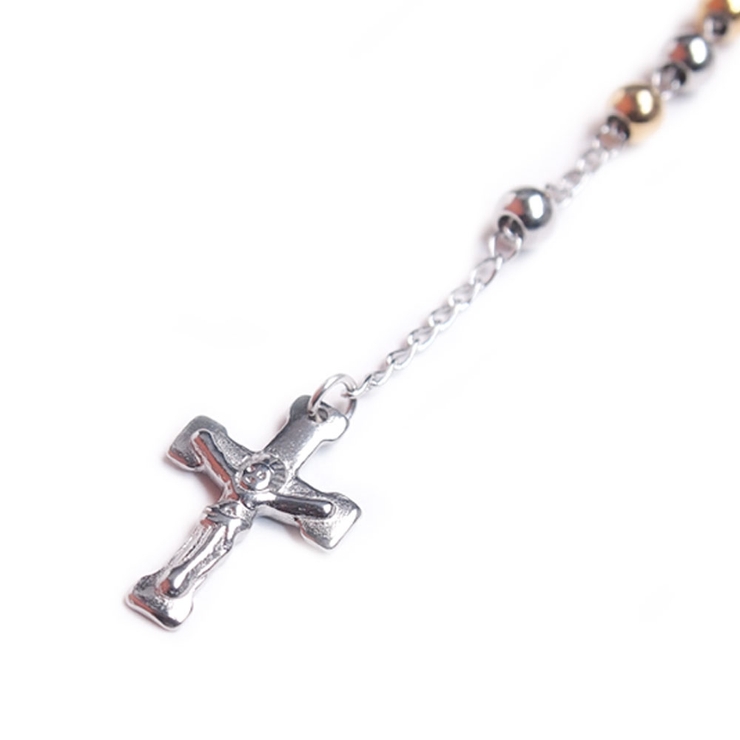 316Lサージカルステンレス マリアメダイ×キリスト十字 ロザリオネックレス | ピアス専門店HOMESLICEPRODUCTIONS | 詳細画像1 