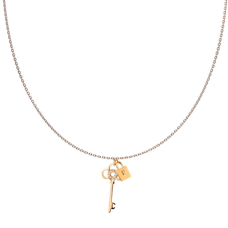 ピンクゴールド | ネックレス サージカルステンレス ロック＆キー | ピアス専門店HOMESLICEPRODUCTIONS