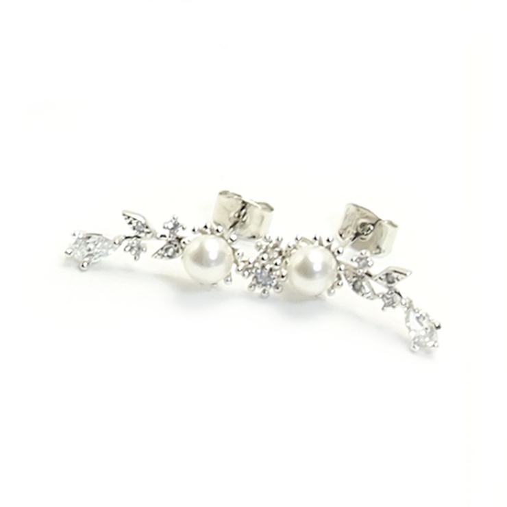 パール&amp;フラワー&amp;リーフジュエルピアス【シルバー925ポスト レ… | ピアス専門店HOMESLICEPRODUCTIONS | 詳細画像1 